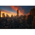 thumbnail image 2 of Martin Castan, David 18x13 Black Ornate Wood Framed with Double Matting Museum Art Print Titled - Rooftop, New York, 2 of 4