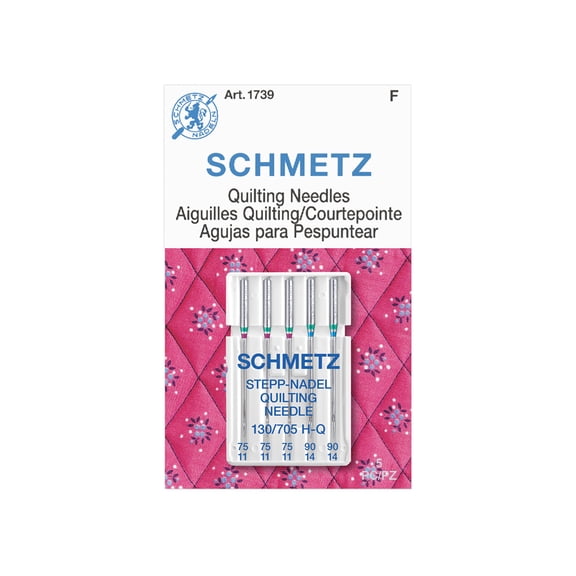 Schmetz Quilting Sewing Machine Needles - Size 75/11, 90/14, 5 Count
