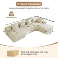 thumbnail image 4 of Wiilayok 134" Cloud Sectional Couch with L-Shape Chaise,Modern Modular Sofa with Fluffy Chenille Deep Seat, Oversized Boneless Upholstered Couches for Living Room Bedroom,No Assembly, Beige, 4 of 10