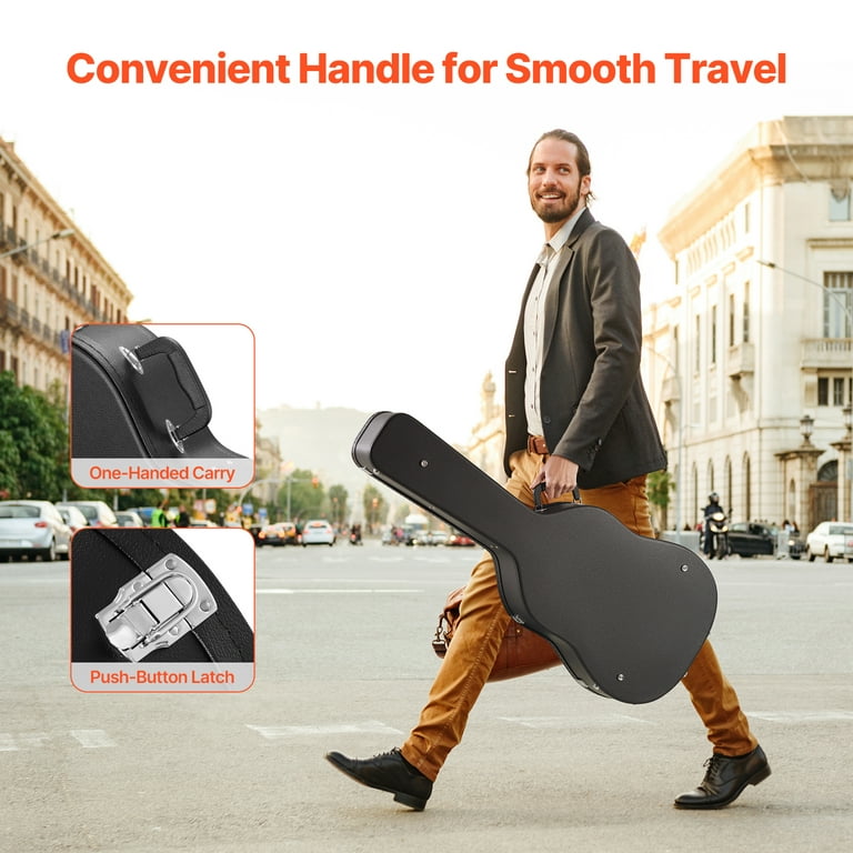 KFFKFF Acoustic Guitar Hard Case, Black photo 5