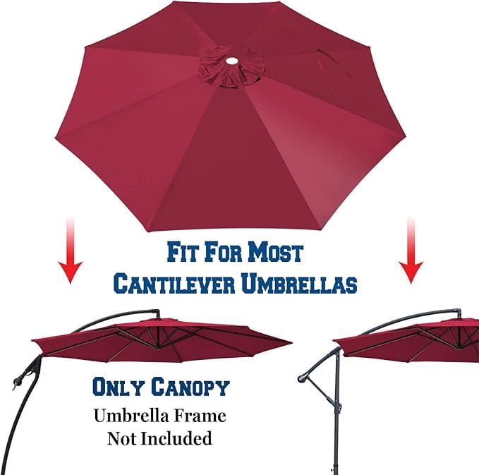 9ft Umbrella Top Cover Only Canopy 8rib Patio Replacement Canopy Outdoor (Canopy Only)