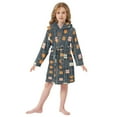 thumbnail image 6 of FORMRS Kids Bathrobe Unisex Hooded Robe Toddler Pajamas Sleepwear, Size 4-6T, Orange Checkered Pattern, 6 of 7