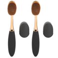 thumbnail image 2 of 2pcs Toothbrush Makeup Brush PA Resin Handle Bendable Oval Head Cosmetic Brush Application, 2 of 5
