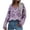 Purple, variant on Herrnalise Women's Fashion Long Sleeves V-Neck Stripe Loose Color Matching Tops Blouse Knitted Sweater