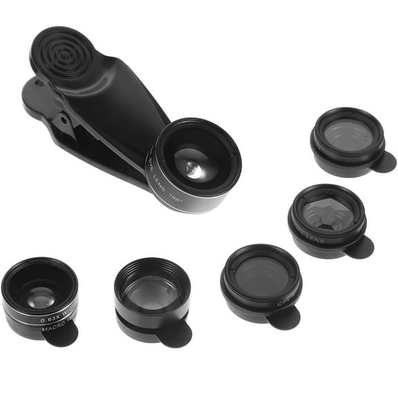 Toyvian Mobile Camera Lens Set Black with Easy Install Clip for Smartphone Photography