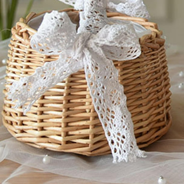 Rattan Storage Basket with Handles Easter Basket Picnic Rattan Storage Basket with Handles Easter Basket Picnic