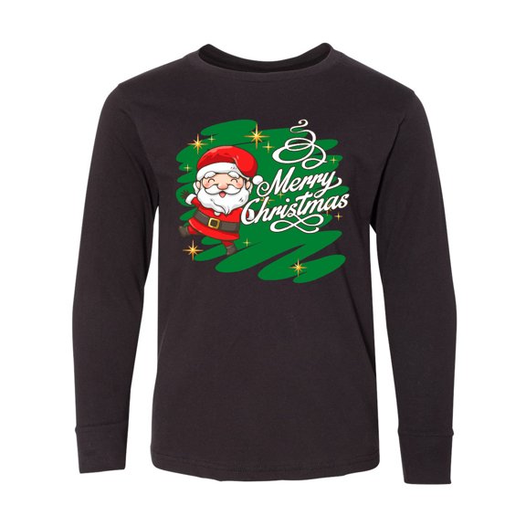 Inktastic Merry Christmas Sparkle Long Sleeve Youth T-Shirt