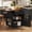 Black, variant on Alvantor Farmhouse Kitchen Island with Drop Leaf, 39.3" W Rolling Kitchen Cart with Side Rack for Dining Room Black