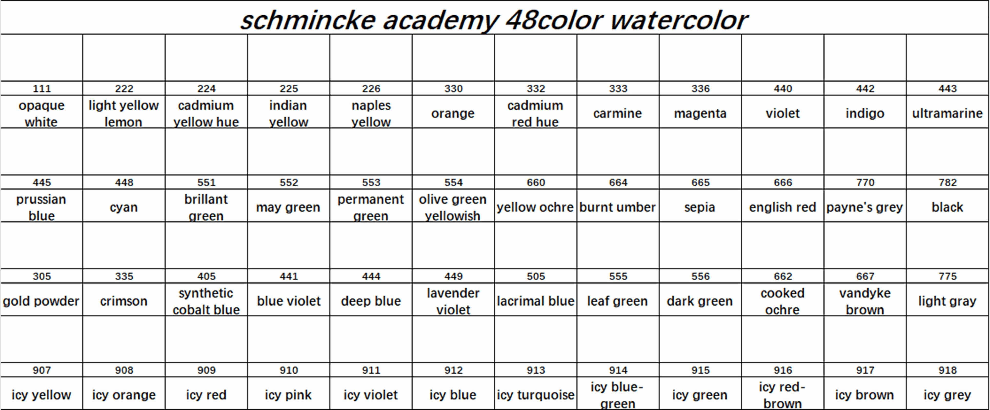 Schmincke Academy Watercolor Paint 48 Colors 1ml Tin Box Dispenser acuarela Artist Student Beginner Painting