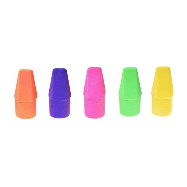 J.R. Moon Pencil JRM826-5 Cap Eraser, Bright Colors - 144 Per Pack - Pack of 5
