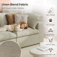 thumbnail image 6 of The Magic Home 118" Sofa Couch, Cloud Modular Sectional Sofa, Modern Linen Deep Comfy Couches for Living Room, Apartment, Office, Washable Replaceable Covers, 3 Seater Khaki Couch, 6 of 15