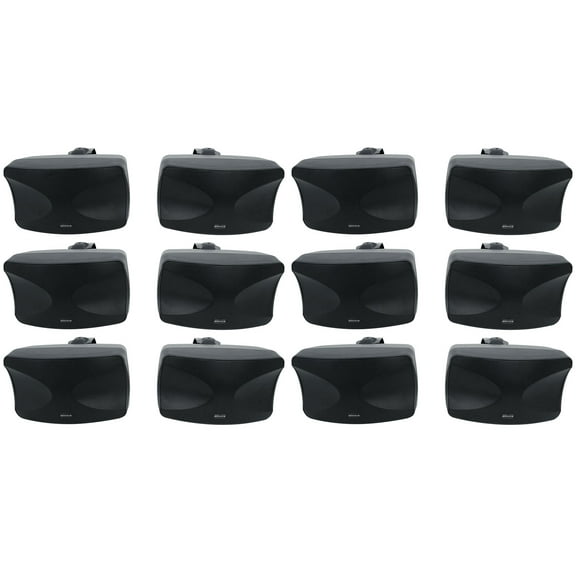 12) Rockville WET-44 PRO Dual 4" 4-Way Swivel 70V Commercial Speakers in Black
