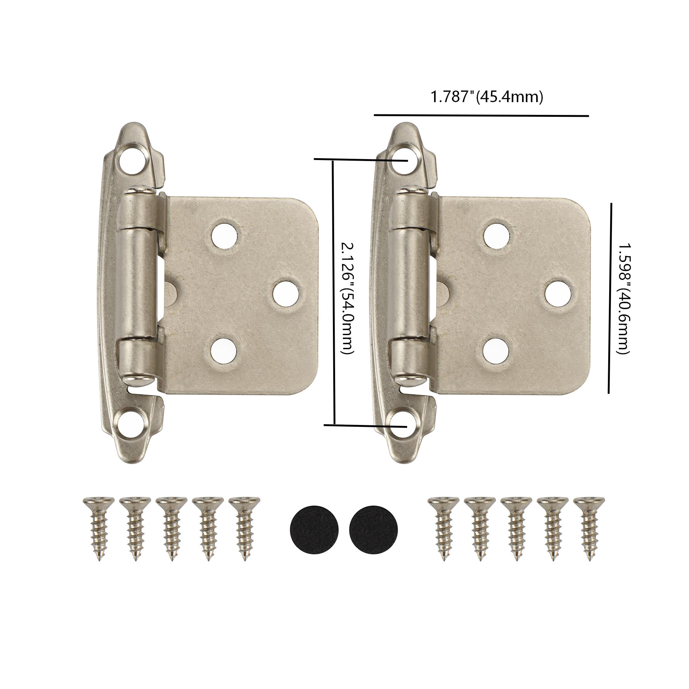 Hyper Tough Cabinet Hinge, Satin Nickel, 10 Pack