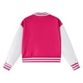 thumbnail image 2 of WhouRiu Big Girl' Bomber Jacket Color Block Long Sleeve Button Up Crop Jacket Child Lightweight Athletic Autumn Jackets Red,Sized 13-14, 2 of 5