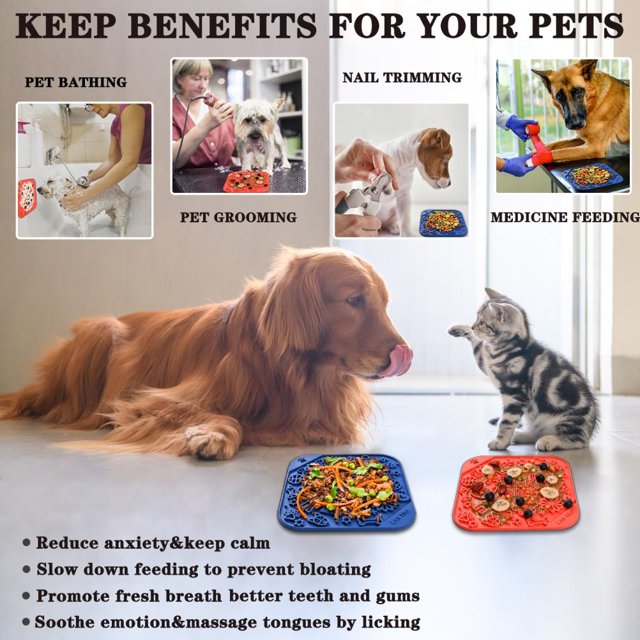 Almohadilla para lamer perros, almohadilla para lamer perros, alfombrilla de silicona para lamer perros, alimentador lento, alfombrilla de alimentación lenta para perros, resultados impresionantes