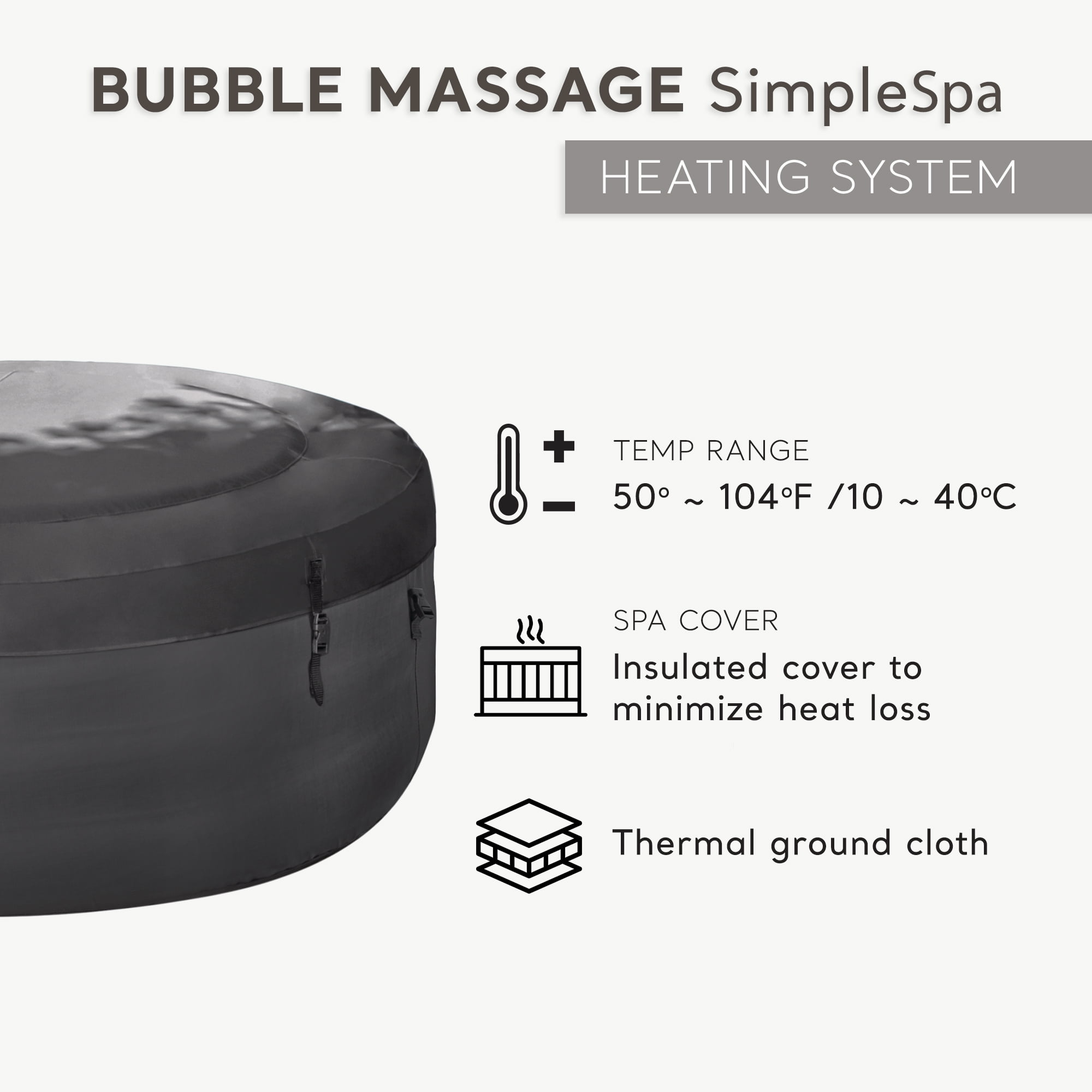 INTEX SimpleSpa Bubble Massage 4 Person Inflatable Hot Tub Spa w/ Jets
