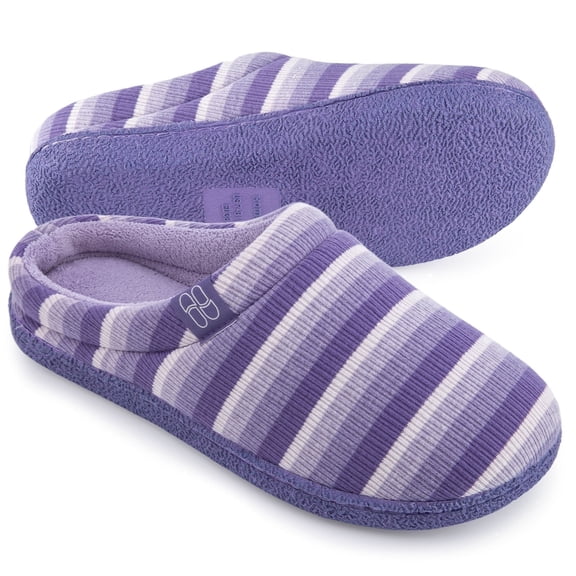 HomeTop Women's Knit Memory Foam Slippers Soft House Shoes with Anti-slip Sole