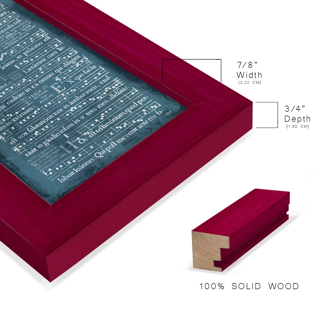 Graphic Songbook I -Framed Print w/glass-Cherry Red