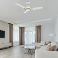 thumbnail image 2 of Smaair 52" White/Wood Smart Ceiling Fan with Remote and Dim Light, 3 Blade, 2 of 6