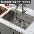 thumbnail image 3 of Deago Silicone Sink Mat 25"x13", Sink Protectors for Kitchen Sink, Sink Mat Grid for Bottom of Farmhouse Stainless Steel Porcelain Sink with Center Drain (Gray), 3 of 10