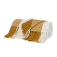 thumbnail image 2 of HomeRoots 478678 60 x 50 in. Parkland Transitional Stripe Rectangle Throw Blankets, Mustard, 2 of 3