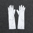 thumbnail image 2 of 1 Pair Flower Girl Gloves Long Satin Bowknot Dress Gloves for Wedding Evening Party (White), 2 of 4