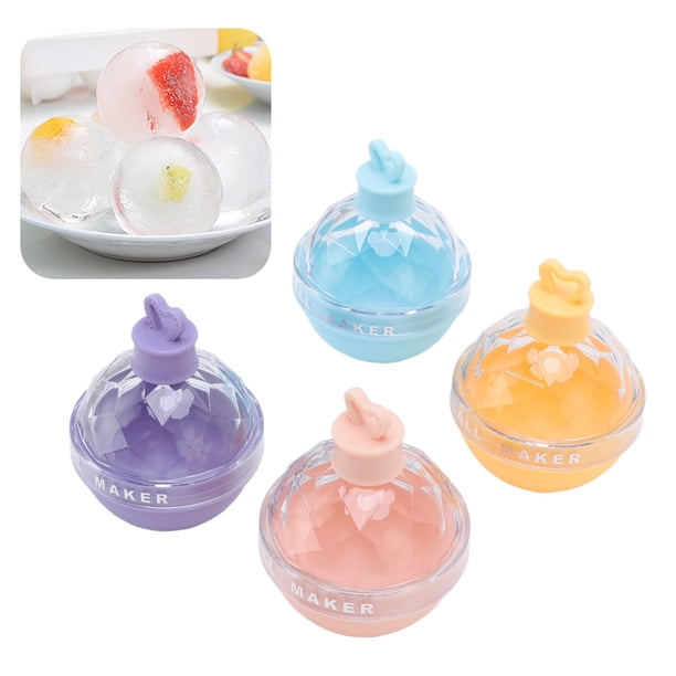 4 Uds Molde De Hockey Sobre Hielo Innovador Molde De Hielo De Bola Redonda Grande Bandeja De Hielo Esférica Con Tapa