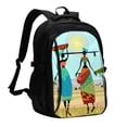 thumbnail image 1 of Balery African Women Mochila con carga USB para hombre y mujer - Mochila impermeable y antirrobo para laptop con puerto USB para viajes, trabajo, 1 of 7