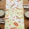 thumbnail image 5 of Spring Easter Table Runner, Bunny Carrots Eggs Floral Botanical Colorful Cotton Linen Table Runners 108 Inches Long, Dresser Scarf Runner for Dining/Living Room/Kitchen/Square Tables 13''x108'', 5 of 9