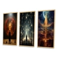 thumbnail image 3 of Designart "Revelation of Ancient Atlantis Mystery of Light IV" Abstract Landscape Framed Wall Art Set Of 3 - Red Abstract Landscapes Frame Canvas Set For Living Room Decor, 3 of 6