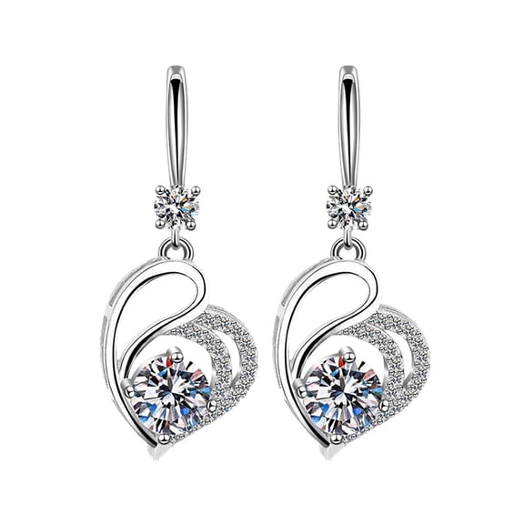 BNNG Crystal Dangle Earrings For Women Women's Valentine Gift Earrings Love Jewelry Peach Earrings Pendant Temperament Earrings Female Halloween Fashionable Ear Drops