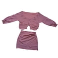 thumbnail image 1 of Nuevas Mujeres De La Gasa De Verano Con Cuello En V Cuello Chic Crop Top Mini Skirt 2 Piezas Set SG Macarena vestidos de mujer, 1 of 8