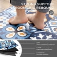 thumbnail image 3 of Phantoscope Leather Print Kitchen Mats, Cushioned Anti-Fatigue Floor Rugs, Non-Slip Waterproof, Blue, Set of 2, 17 x 47 in and 17 x 29 in, 3 of 6