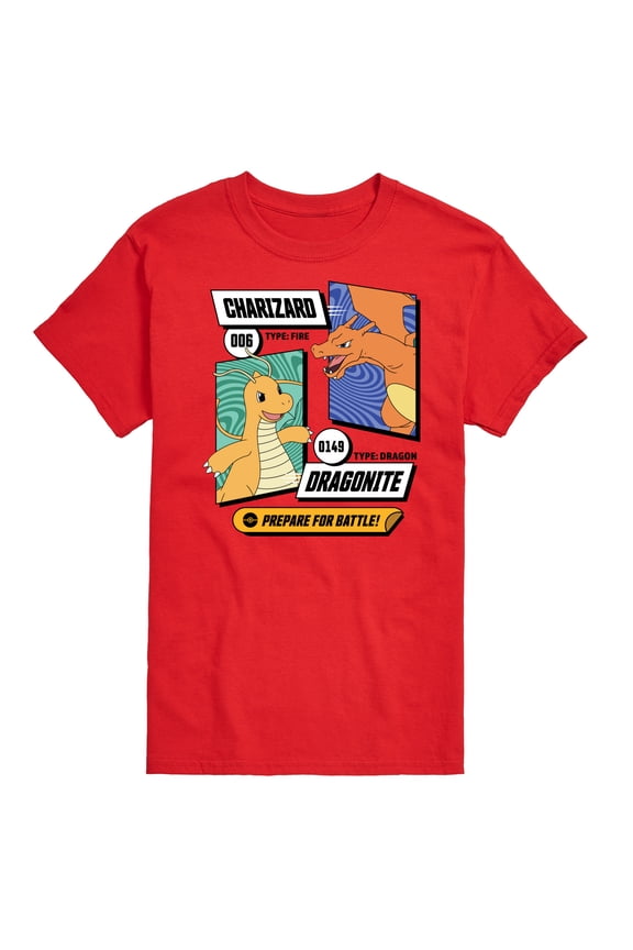 - Dragonite Charizard Prepare For Battle - Men's Short Sleeve Graphic T-Shirt
