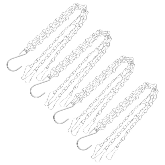 Hemobllo 4Pcs Outdoor White Hanging Plant Chains Loadbearing Metal for Flower Pots
