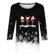 thumbnail image 4 of Fiudx Camisetas para Mujer Camiseta con Estampado Navideño a La Moda para Mujer, Blusa con Mangas 3/4, Tops Informales con Cuello Redondo, 4 of 5