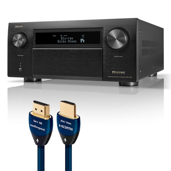 Denon AVR-A10H 13.4 Channel 8K AV Amplifier Bundle with AudioQuest SKY 3m HDMI Cable