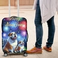 thumbnail image 4 of Happy New Year Bulldog Family Cheer Winter Midnight Firework Travel Luggage Cover Dog Lover Gifts Idea Suitcase Dust Protective Decor - 02025, 4 of 5