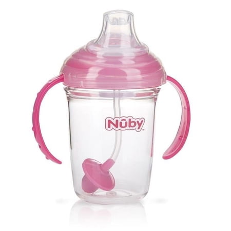 Nuby 2346687 8 oz 2-Handle 360 Grip N Sip Cup, Aqua - Case of 24