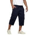 thumbnail image 2 of Resicozy Long Shorts for Men Below Knee Cargo Short Pants Casual Summer Lightweight 3/4 Sweat Shorts with Pockets Navy 2XL, 2 of 7