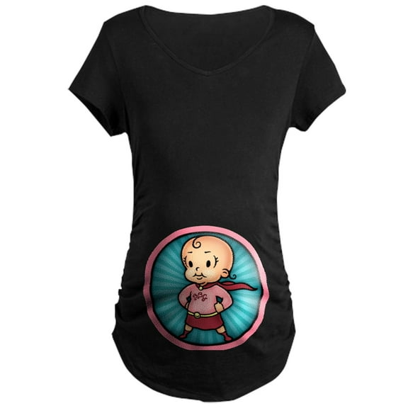CafePress - Future Hero Girl Maternity Dark T Shirt - Maternity Dark T-Shirt