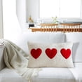 thumbnail image 6 of Valentines Day Heart Pillow Covers 12*20in Rectangle Lumbar Support Cushion Soft Faux Plush Heart Pillow Decorative Throw Pillows Women Wedding Gift for Home Decor (Red Heart), 6 of 8