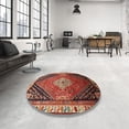 thumbnail image 4 of Ahgly Company Machine Washable Indoor Rectangle Traditional Orange Salmon Pink Area Rugs, 8' x 10', 4 of 7