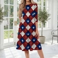 thumbnail image 2 of BOMYJESK Womens Maxi Dress 250th Anniversary USA Flag Floral A-Line Dress 4th July 2026 Summer Dresses Boho Independence Day Casual Evening Dress for Party Navy 2XL, 2 of 6