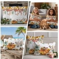thumbnail image 5 of Fall Outdoor Waterproof Pillow Covers, Orange Green Pumpkin Thanksgiving Sunflower Eucalyptus Decorative Square Throw Pillowcase Sofa Cushion Sham for Patio/Couch/Chair, 26"x26" 2 Pack, 5 of 8