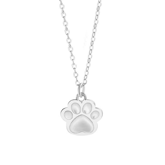 Bellitia Jewelry Cat Paw Print Pendant Necklace Platinum Plated 925 Sterling Silver Cat Charms Jewellery Exquisite Gifts for Women