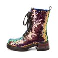 thumbnail image 4 of NECHOLOGY Botas Mujer Adulto Femenino Zapatos Botines para mujer Botines de mujer Lentejuelas de comercio exterior de moda en otoño e invierno Cómodo Punta redonda Tacón cuadrado Tacón grueso (B, 9), 4 of 7