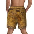 thumbnail image 4 of Haiem Vintage Map Mens Swim Trunks with Compression Liner 2 in 1 Swimming Shorts Stretch Swimwear Quick Dry,Board Shorts-X-Large, 4 of 9
