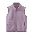 thumbnail image 2 of Mikilon Kids Fleece Vest Jacket Full-Zip Warm Sleeveless Solid Color Vest for 4-8 Years Boys and Girls, 2 of 3