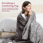 Buzio 48” x 72” Sherpa Fleece Weighted Blanket for Adults 15 Pounds Dual Sided Soft Cozy Fuzzy Heavy Throw Blankets,Gray White